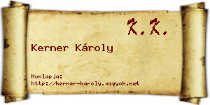 Kerner Károly névjegykártya